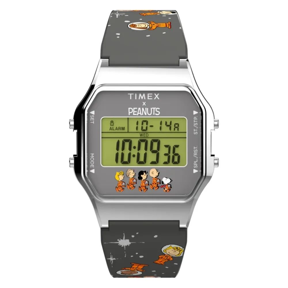 【TIMEX】天美時 T80 x Peanuts 34 毫米 史努比太空系列 聯名電子錶 TXTW2W90100