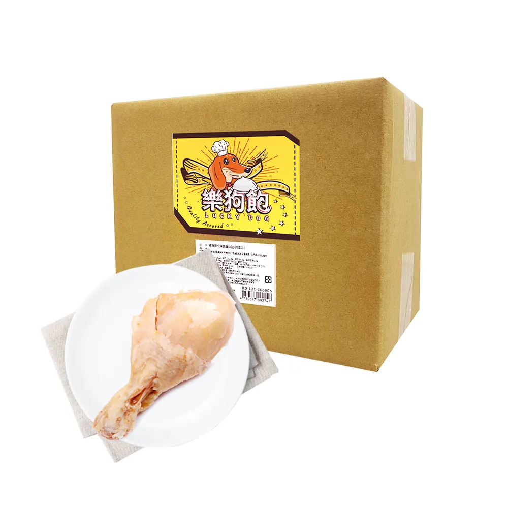 【Lucky Dog 樂狗飽】化骨雞腿80gx20支入(寵物零食/狗零食/真空包裝)