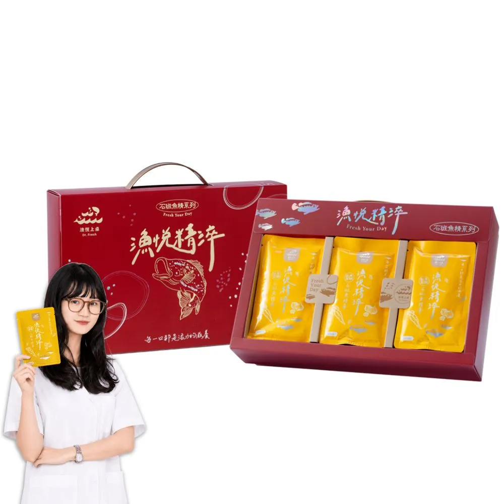 【鮮豐生技】龍膽石斑魚精華禮盒 18入 60ml/包 蔬果高纖/黑蒜碼卡 中秋禮盒 高科大研發 台灣特產 常溫