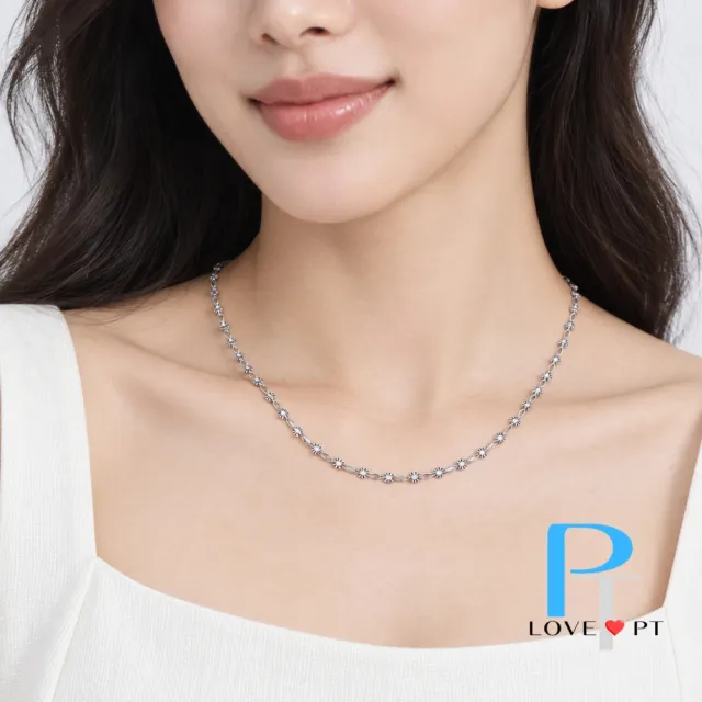 【love pt】PT950鉑金項鍊/白金項鍊 花瓣切面 45cm／48cm 兩段式調整女款百搭項鍊 (鼎元珠寶 鉑金 A320)