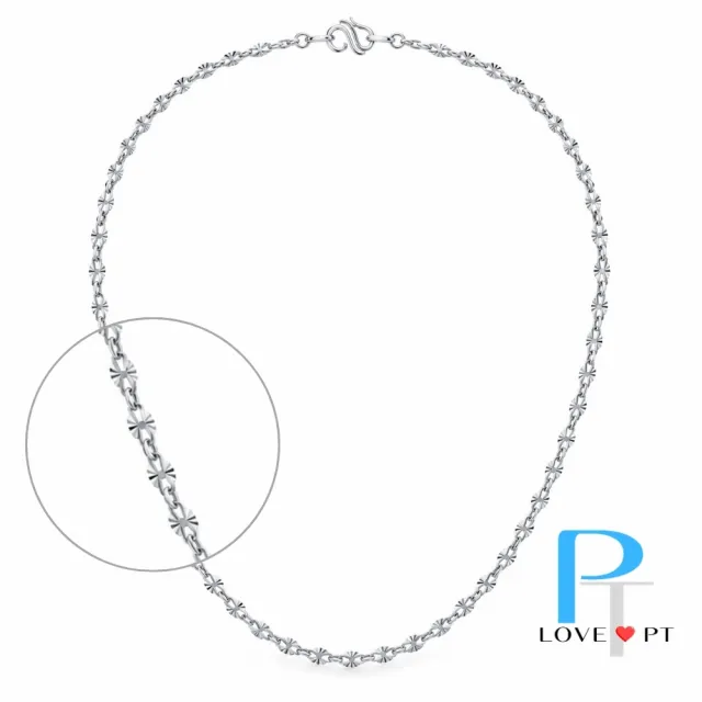 【love pt】PT950鉑金項鍊/白金項鍊 花瓣切面 45cm／48cm 兩段式調整女款百搭項鍊 (鼎元珠寶 鉑金 A320)