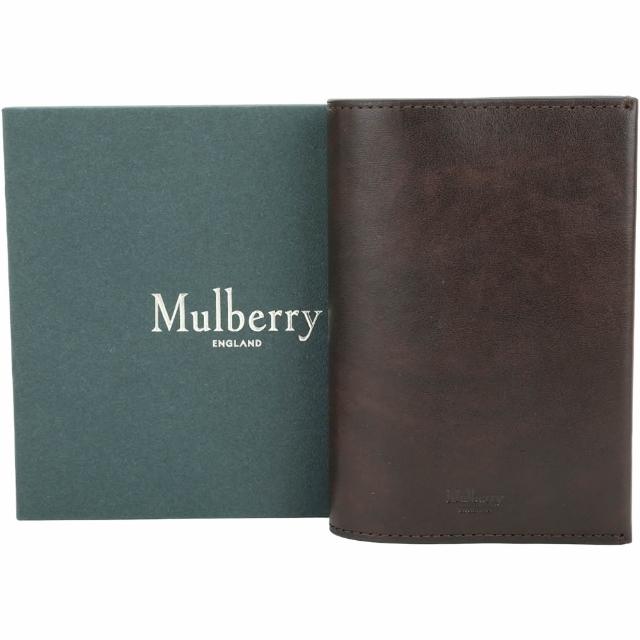 【MULBERRY】雙色渲染牛皮 對開護照夾(咖啡色 英國頂級皮具 精品夾)