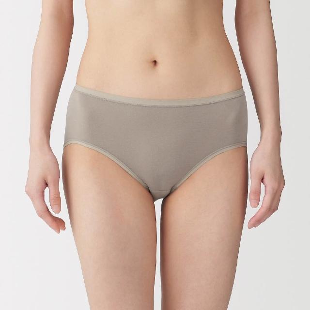 【MUJI 無印良品】女柔滑中腰內褲(深灰/黑色/黃橘/摩卡棕/淺粉/淺綠/藍色/煙燻粉)