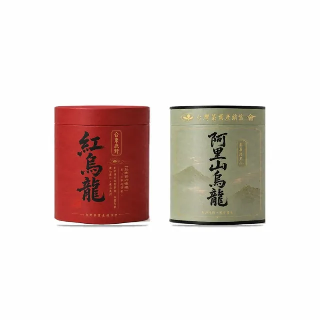 【台灣茶葉產銷協會】紅烏龍+阿里山 雙茶2入組|罐裝4兩(1+1)