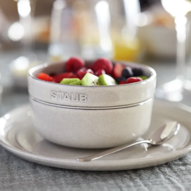 【STAUB】圓形陶瓷餐碗12cm-松露白/500ml(德國雙人牌集團官方直營)