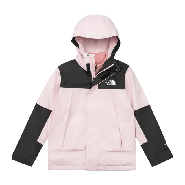 【The North Face】北面兒童黑粉拼接DRYVENT防水抓絨內裡三合一外套|8DXU0ED