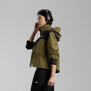 【The North Face】北面UE女款綠黑拼接DRYVENT防水衝鋒衣｜8HWERL5
