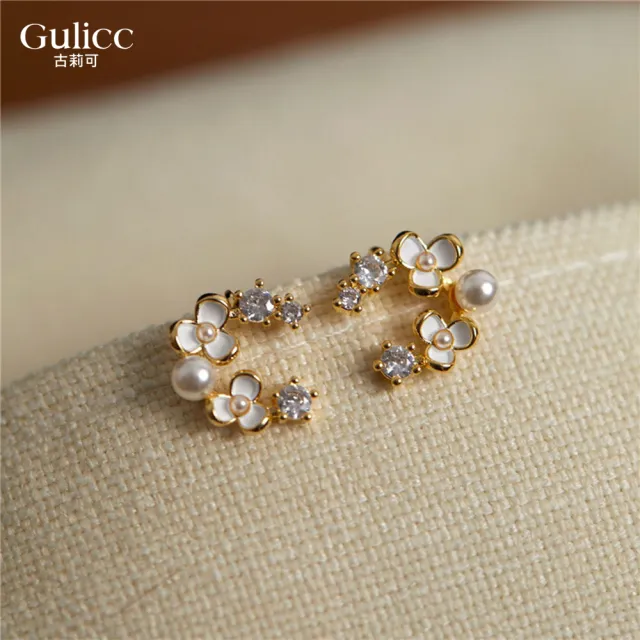 【Gulicc 古莉可】氣質山茶珍珠花 夾式 針式 耳環 (雙11 生日 飾品 耳釘 耳飾 耳墜 禮物)