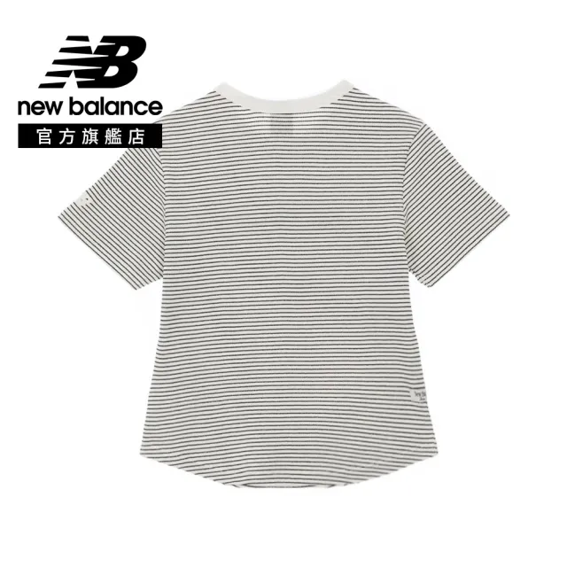 【NEW BALANCE】NB 薄針織短袖上衣_女性_白底黑條紋/深灰/米白色任選 WT62Y2OVBK/DNS/SST (亞版 版型正常)