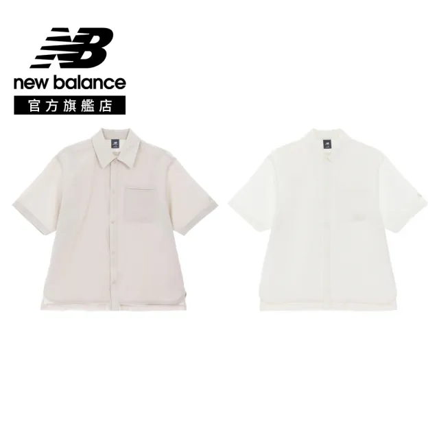 【NEW BALANCE】NB 襯衫短袖上衣_男性_米白/沙色任選_MT62F3L5SST_MT62F3L5TWF (亞版 版型正常)