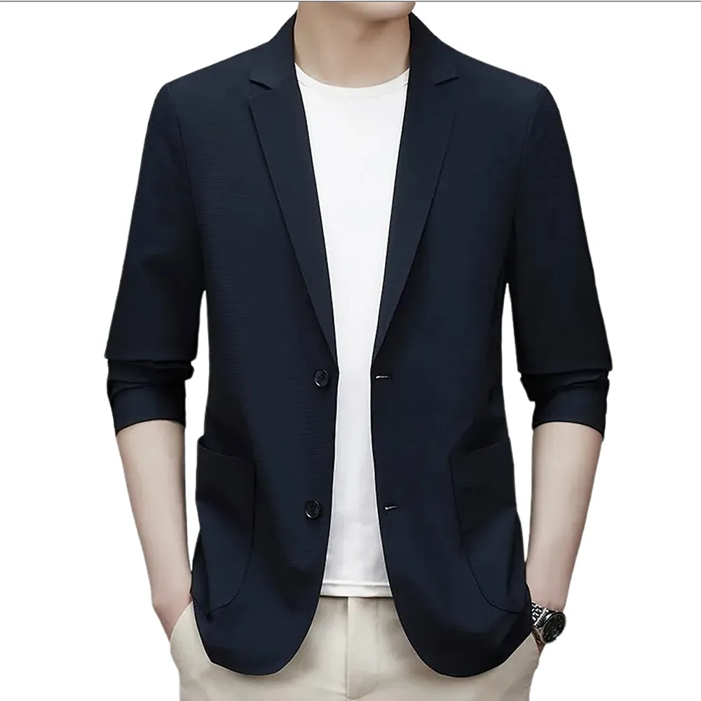 【巴黎精品】現貨限搶 男西裝外套休閒西裝修身西裝機能(商務長袖襯衫彈力免燙男外套3色v1bs15)S/