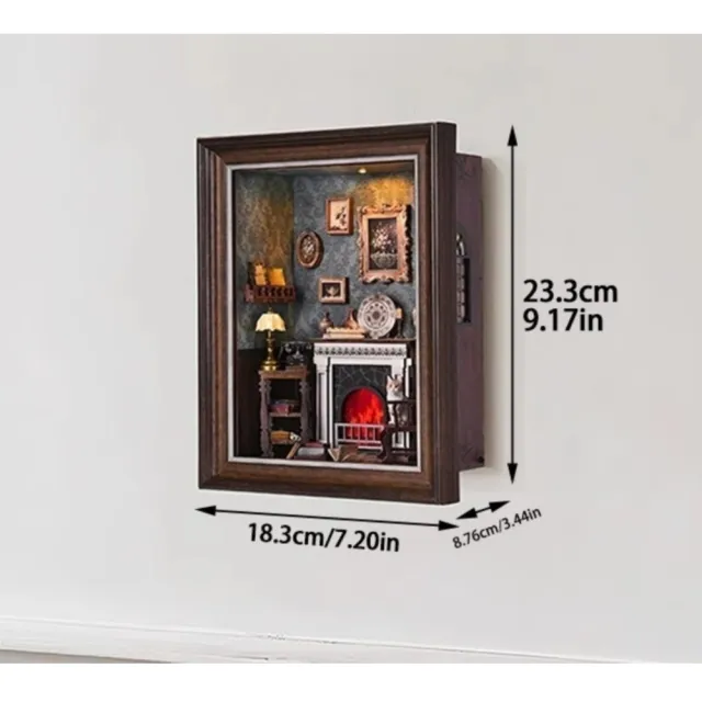 【ArtLife 藝術生活】ZR02 圍爐書語+防塵板+USB供電免電池 (微縮藝術精品 娃娃屋 DIY 交換禮物)