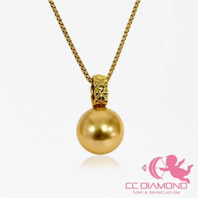 【CC Diamond】小香風 18K濃金珍珠墜飾(8.8mm)