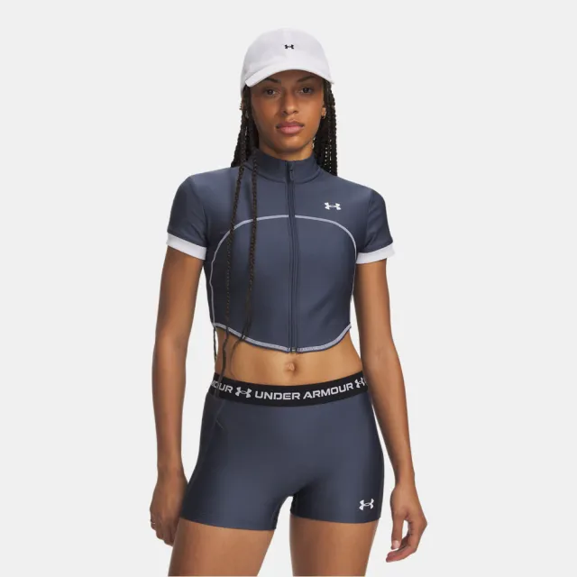 【UNDER ARMOUR】UA 女 HG Novelty 拉鍊緊身短袖T-Shirt_6013658-044