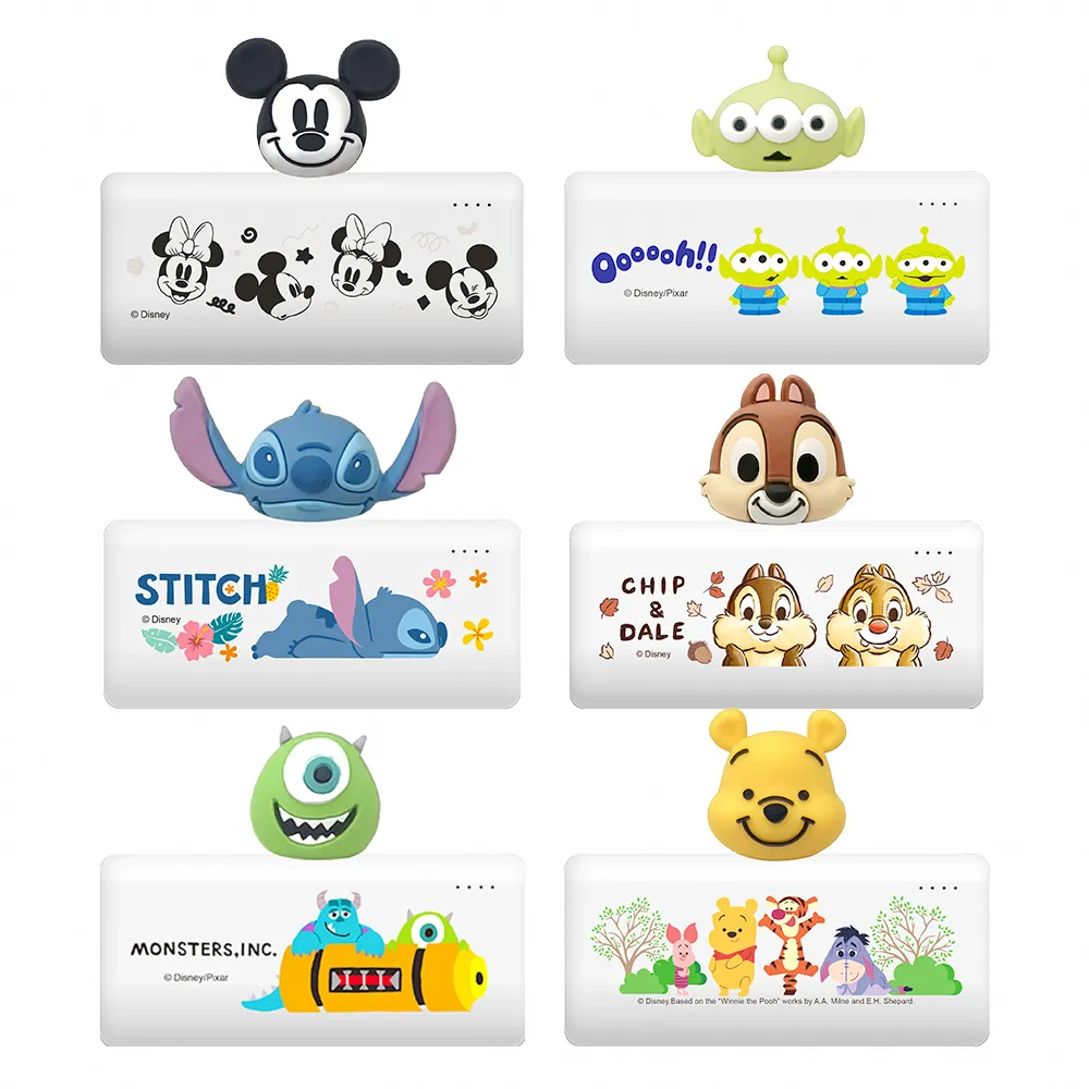 【Disney 迪士尼】Type-C 立體口袋充行動電源 5000mAh (米奇/維尼/三眼怪/史迪奇/奇奇/大眼仔/PDN-018)