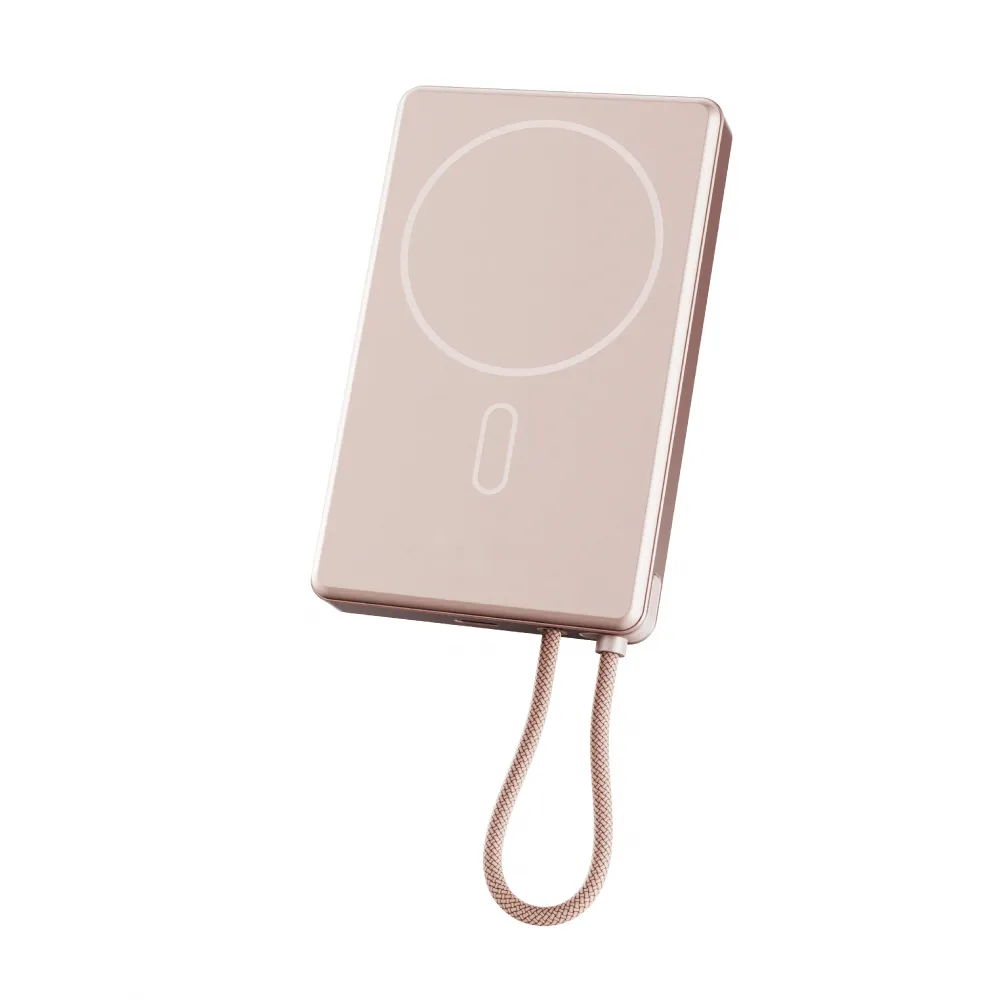【idmix】自帶USB-C線 磁吸無線充行動電源Q10L(自帶C線超薄行充)