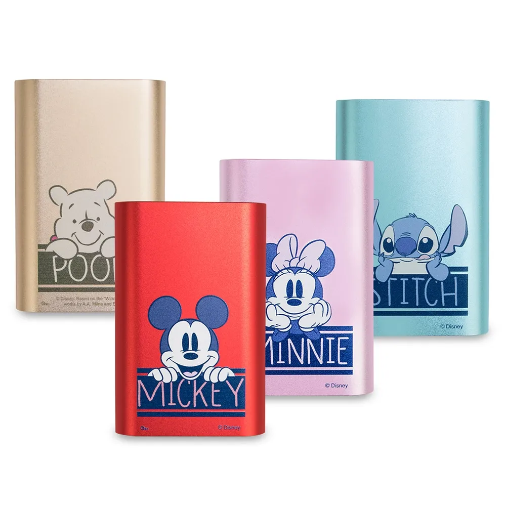 【Disney 迪士尼】經典極簡 12000Plus Type-C雙向充電行動電源(附收納袋)