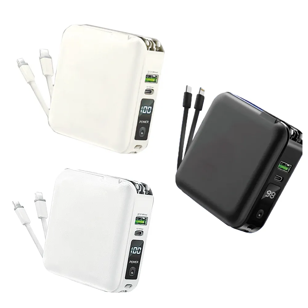 ZJ-51 10000mAh 五合一 22.5W PD+QC 自帶線無線快充行動電源(無線充電/自帶線/手機支架)