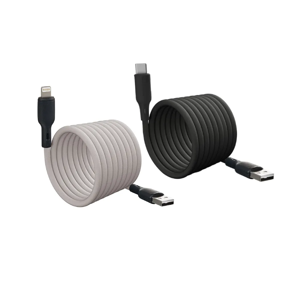 【KINYO】3A Type-C/8 PIN 磁吸秒收充電傳輸線(USBC916B/USBA916GY)