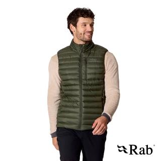 【RAB】Microlight Vest 輕量防風羽絨立領背心 男款 軍綠 #QDB96