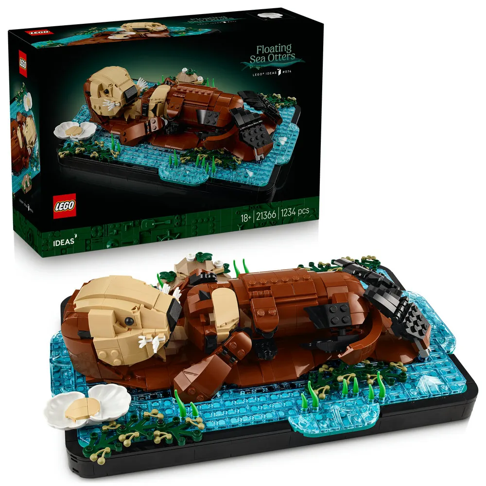 【LEGO 樂高】Ideas 21366 漂浮海獺(動物玩具 居家擺設 玩具 積木 禮物)