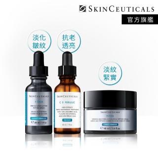 【Skin Ceuticals 修麗可】抗氧緊緻組★CE抗氧化精華 30ml+P-TIOX精華 30ml+P-TIOX逆時無痕霜 48ml
