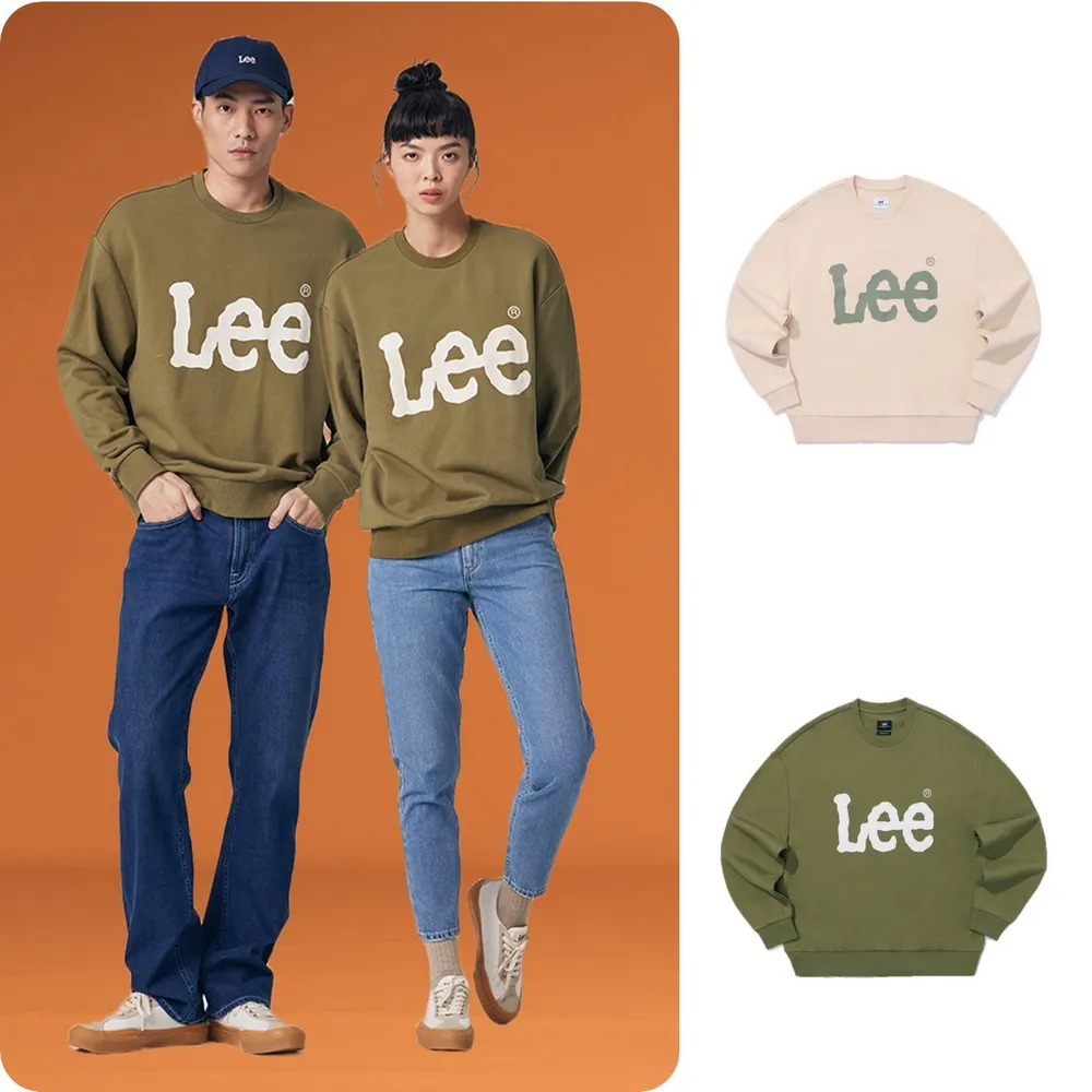 【Lee】男女同款 長袖厚T / 經典大LOGO 共2色 男女共版(LB330038034 / LB330038035)