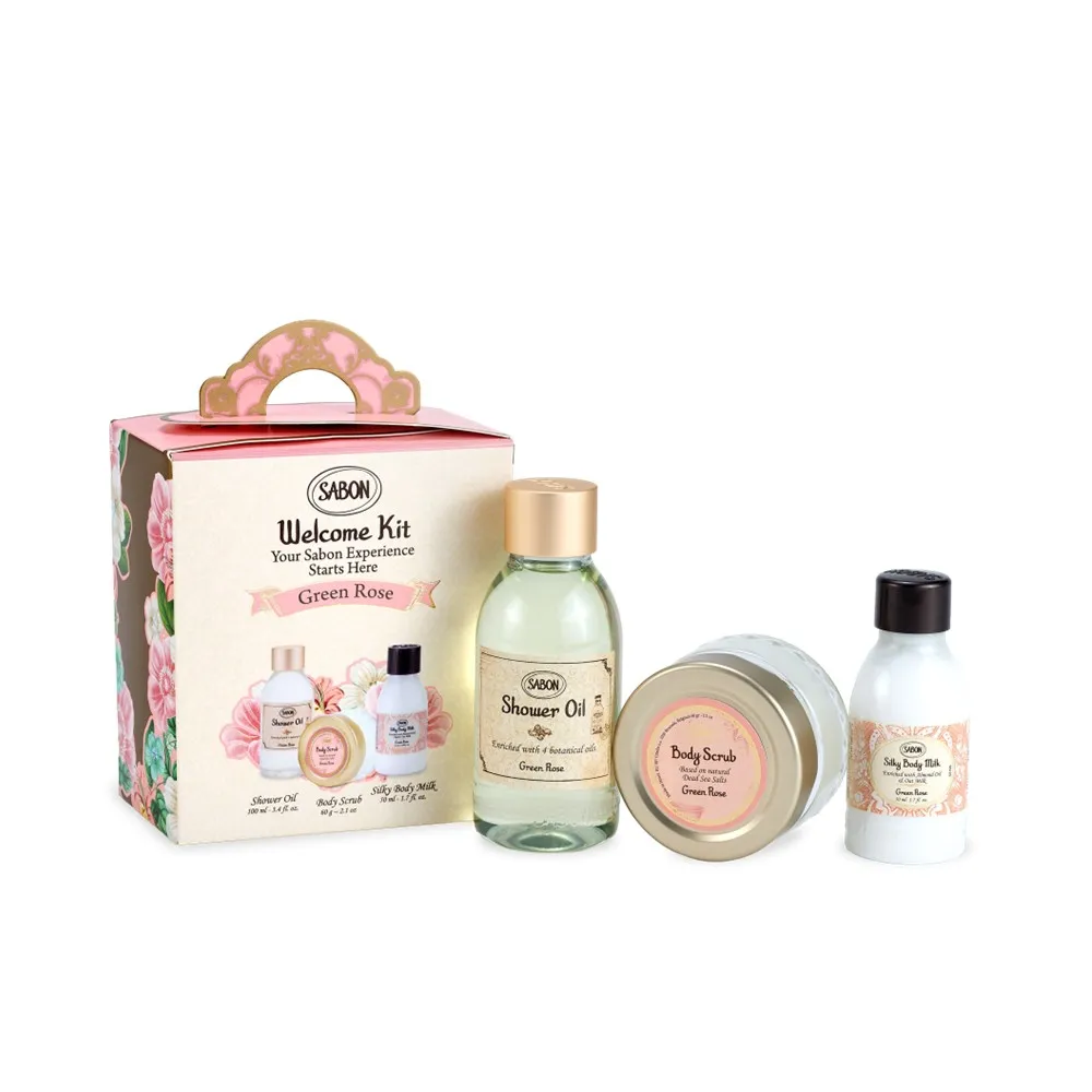 【SABON】官方直營 明星三部曲推薦組禮盒(沐浴油100ml+身體磨砂膏60g+絲綢身體乳液50ml)