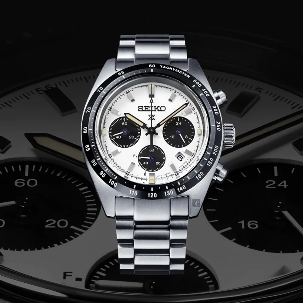 【SEIKO 精工】熊貓 Prospex 太陽能三眼計時手錶 開學禮 送禮 推薦(SSC961P1/V192-00A0S)