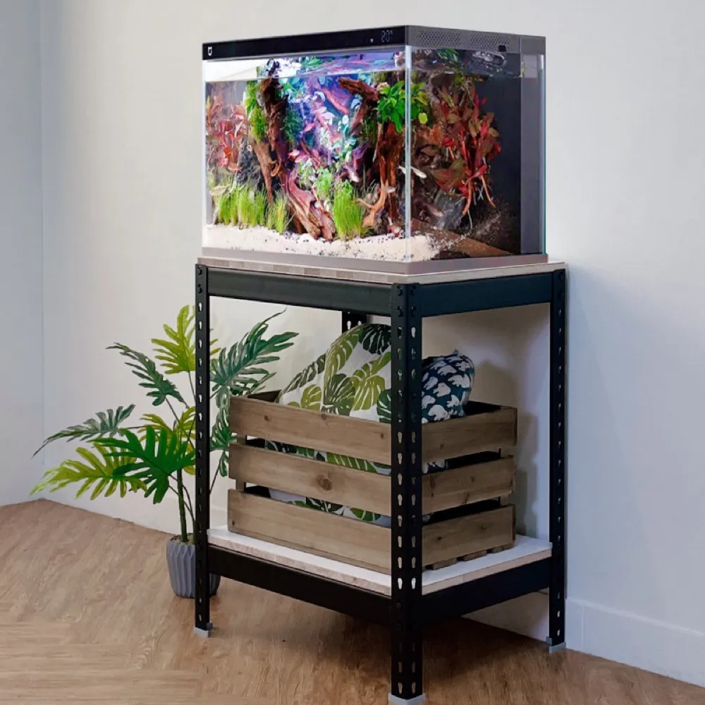 【空間特工】兩層魚缸架60x60x75cm (附層板 附腳套）昆蟲箱架 觀察箱架 台灣製造 水族箱造景 免螺絲角鋼架