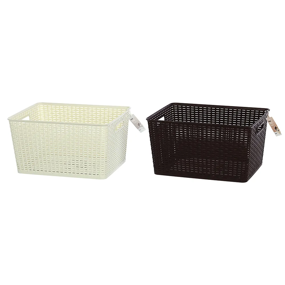 【KEYWAY 聯府】藤森收納籃26.5L-6入 顏色隨機(置物籃 藤紋 鄉村風 MIT台灣製造)
