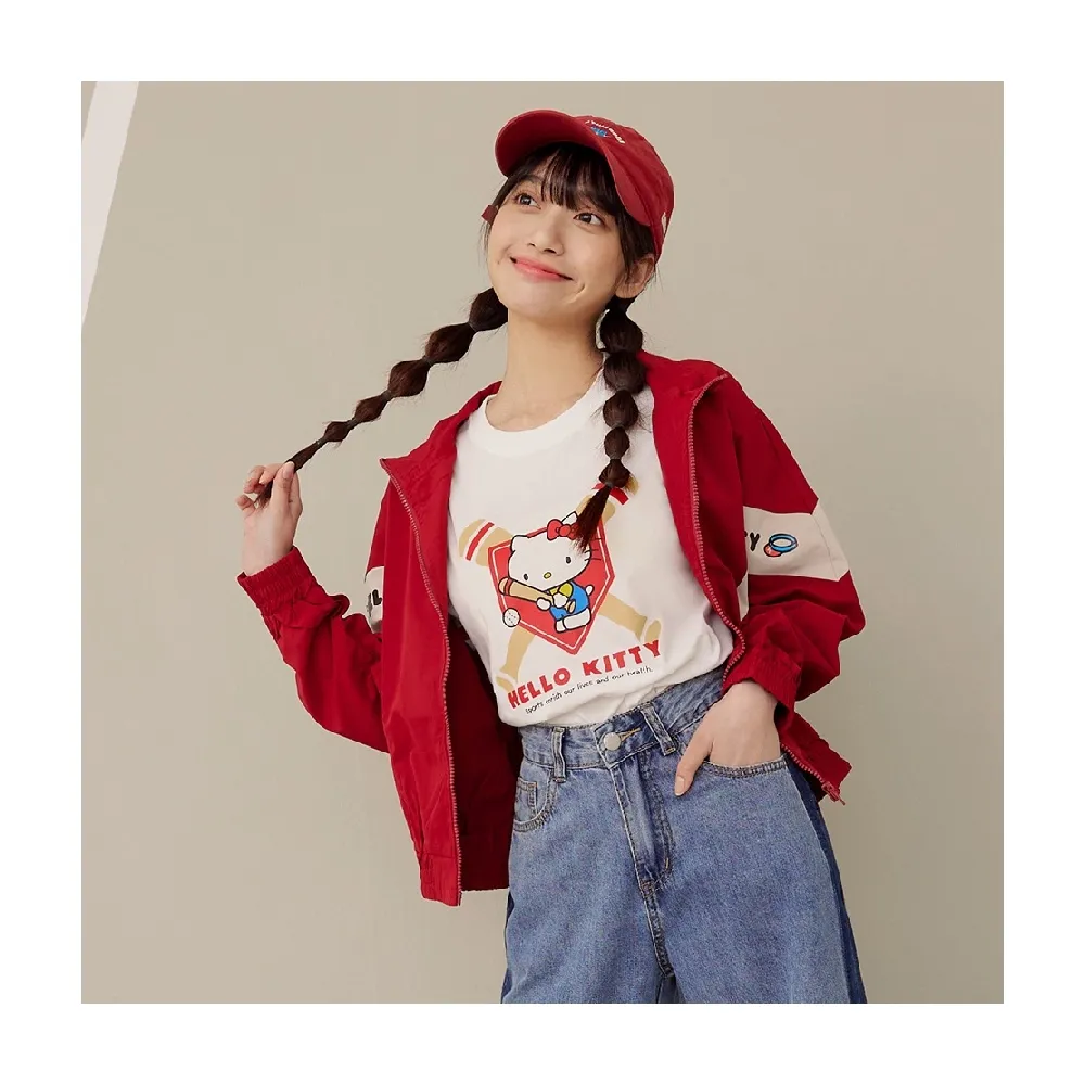 【OB 嚴選】KITTY運動會純棉棒球印花短TEE 《IK0030》