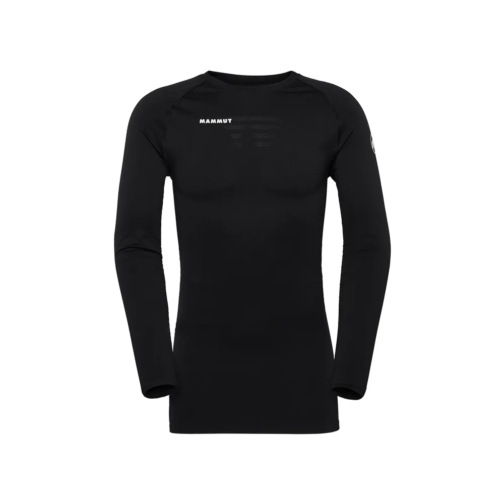 【Mammut 長毛象】All-Mountain Seamless BL Longsleeve Mid 保暖長袖排汗衣 男款 黑色 #1016-02190