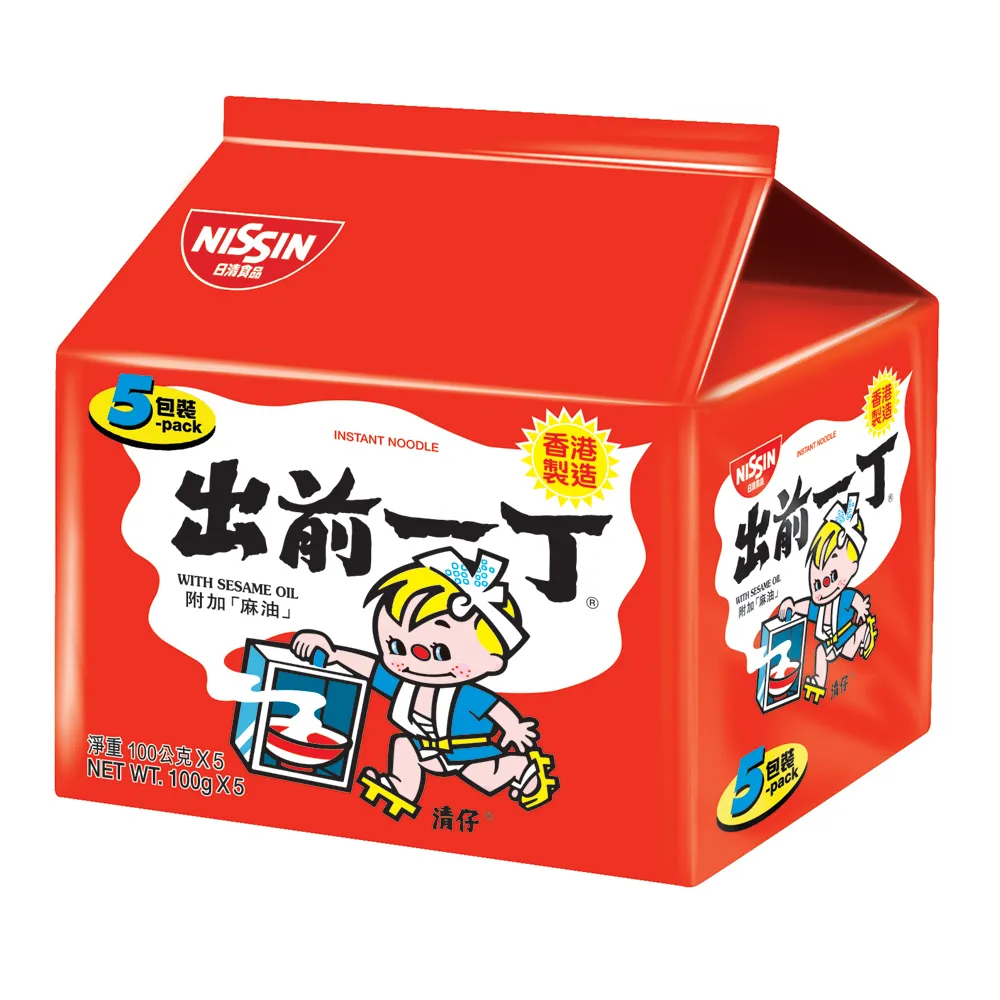 【NISSIN 日清】出前一丁麻油味速食麵100gX5入(泡麵)