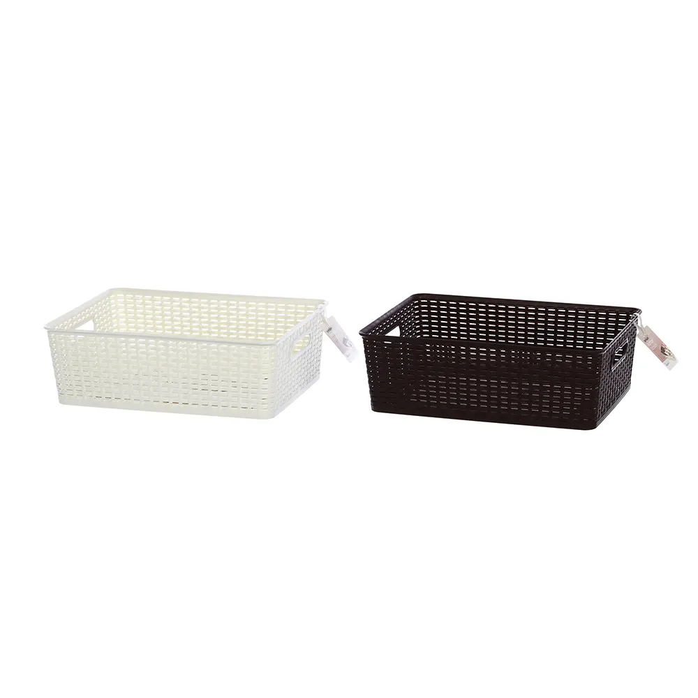 【KEYWAY 聯府】藤森收納籃16L-12入 顏色隨機(置物籃 藤紋 鄉村風 MIT台灣製造)