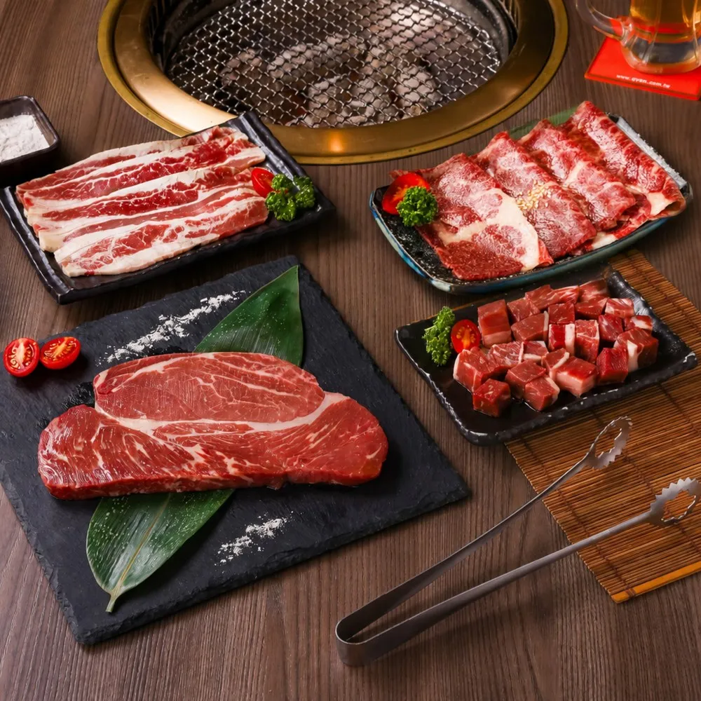 【HUTONG 胡同燒肉】2-3人 焱燒純牛燒烤組 加送墨魚香腸片1盒80g (中秋/烤肉/燒烤/火鍋/露營)