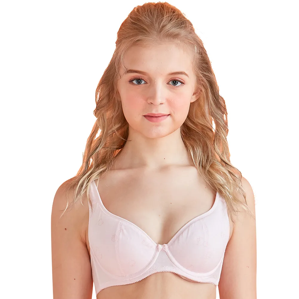 【EASY SHOP】萌萌小刺蝟-舒適美國棉軟鋼圈學生少女內衣(甜蜜粉)