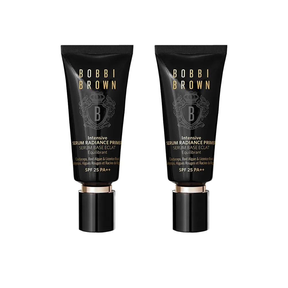 【Bobbi Brown 芭比波朗】蟲草美肌妝前組(冬蟲夏草精華亮膚持妝乳40mlx2/防曬)