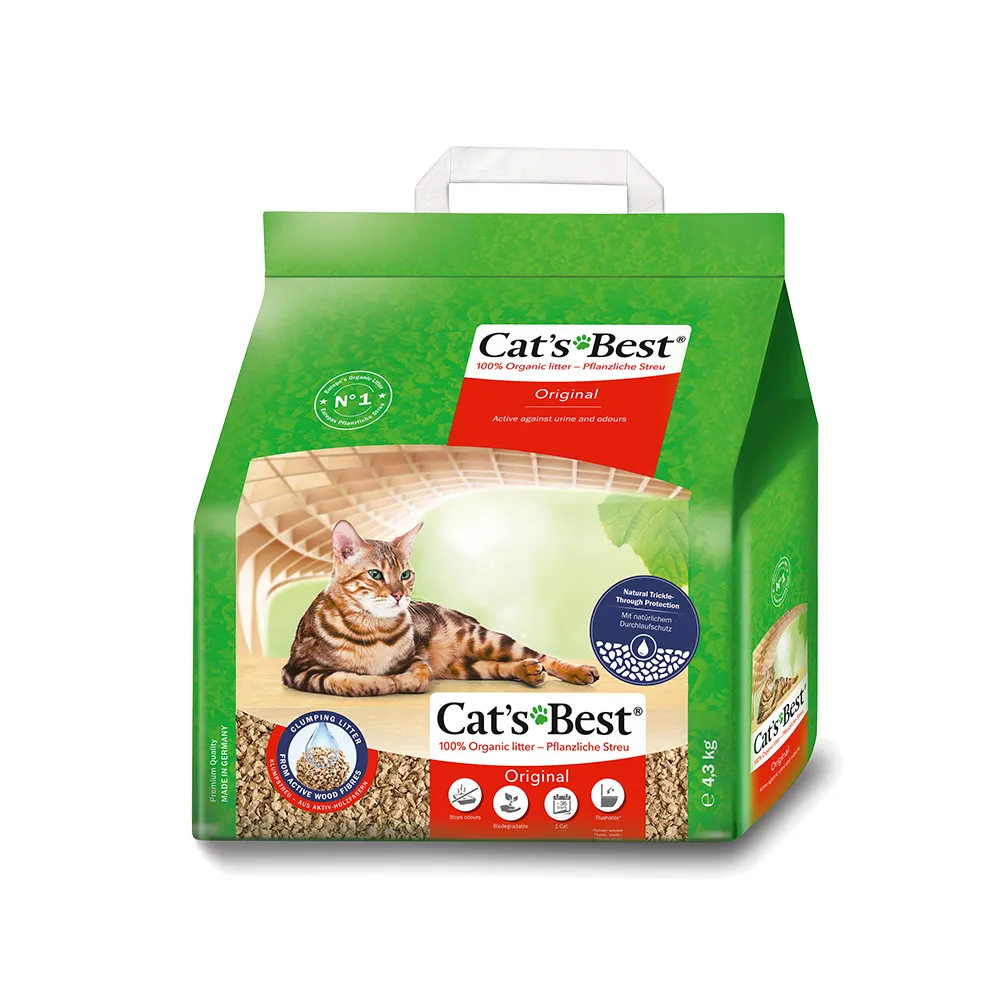 【CAT’S BEST 凱優】經典凝結木屑砂（紅標凝結型）10L/4.3kg(貓砂/木屑砂/環保砂/杉木砂/松木砂)