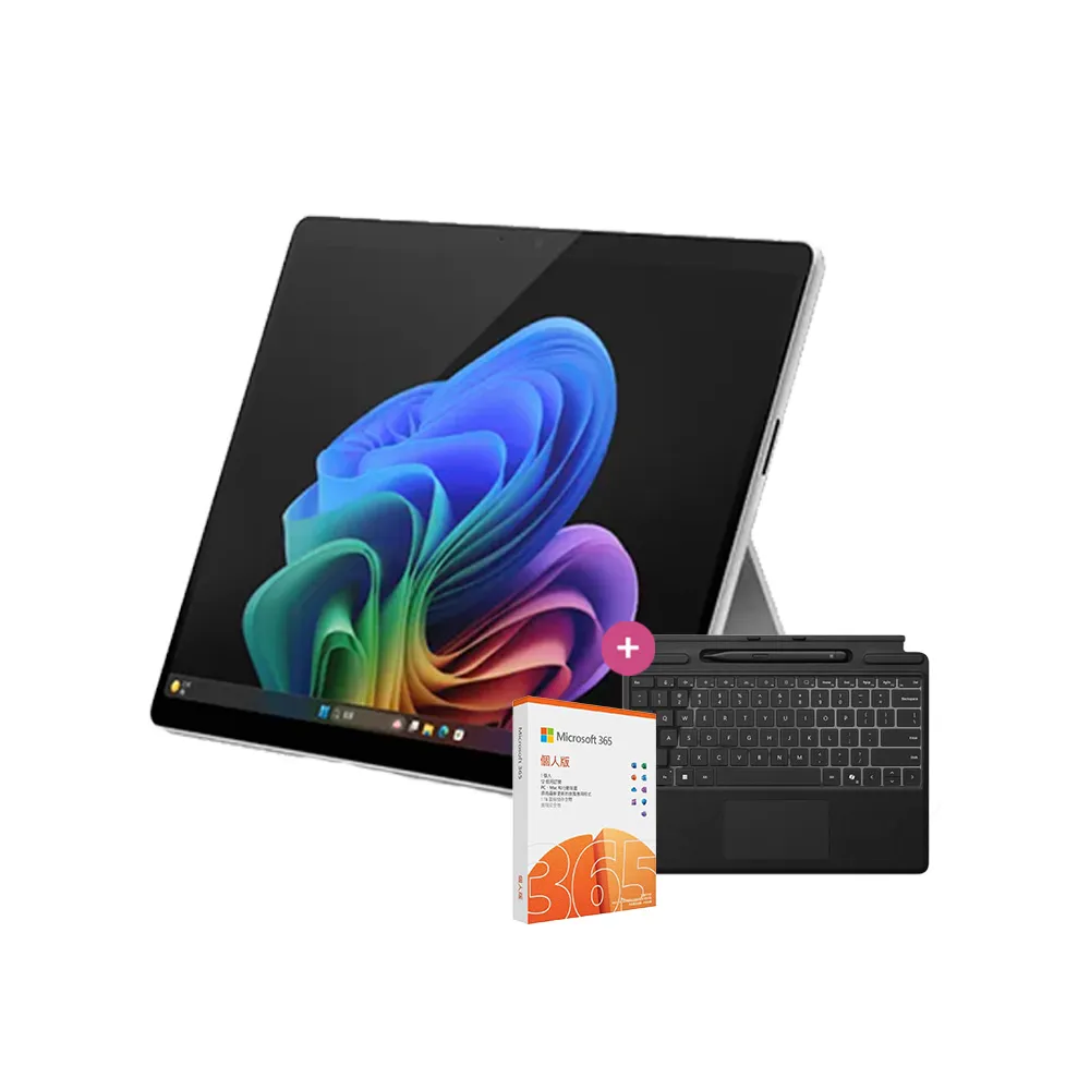 【Microsoft 微軟】鍵盤蓋+365個人組★Surface Pro-13吋觸控AI筆電-白金(第11版/X Plus/16G/256G/W11)