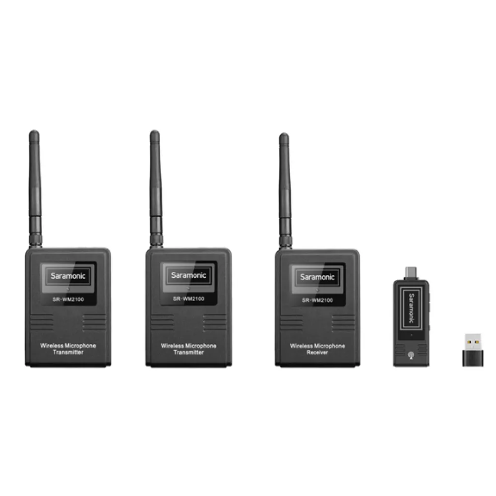 【Saramonic 楓笛】SR-WM2100X TX+TX+RX+RXU 一對二無線麥克風系(勝興公司貨)