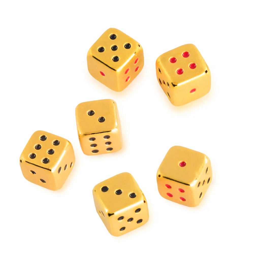 【福西珠寶】黃金擺件 彩色小骰子黃金擺件 仿真立體迷你骰子造型 可愛收藏擺件 (金重0.28錢正負0.03錢)