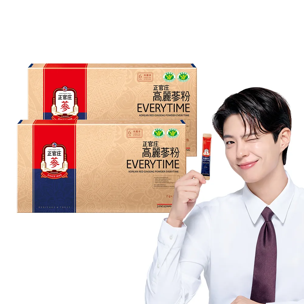 【正官庄】高麗蔘粉EVERYTIME 2盒組-2gx30入/盒(健康食品雙認證/調節免疫力/護肝/朴寶劍代言)