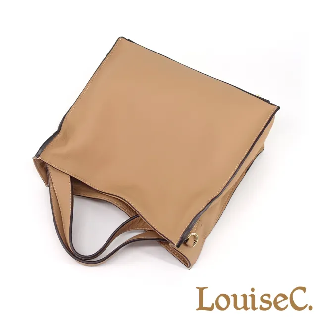 【LouiseC.】雙11 Tree House 牛皮 高質感簡約 手提側肩背斜背真皮方包 2色 多隔層 雙背帶設計 YS24222