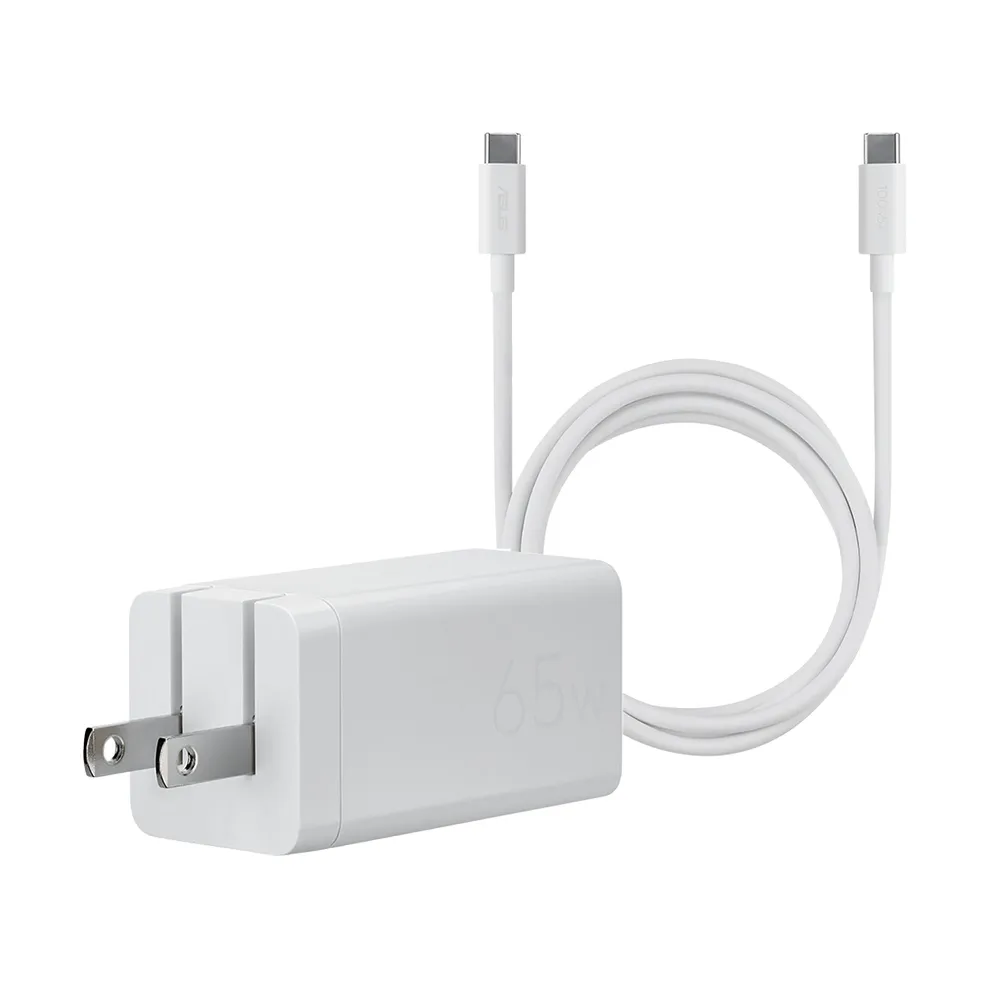 【ASUS 華碩】65W USB-C to USB-C GaN 雙埠氮化鎵電源供應器(1.5M)