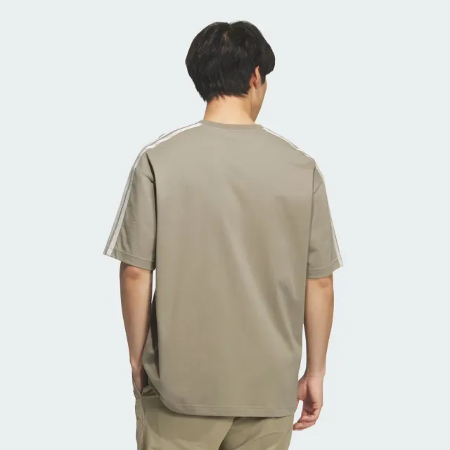 【adidas 愛迪達】Es+ 3s S/S Tee 男 T恤 運動上衣 休閒短袖 純棉 棕(KF3740)