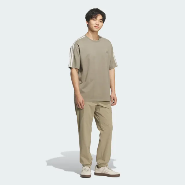 【adidas 愛迪達】Es+ 3s S/S Tee 男 T恤 運動上衣 休閒短袖 純棉 棕(KF3740)