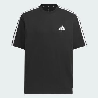 【adidas 愛迪達】Es+ 3s S/S Tee 男 T恤 運動上衣 休閒短袖 純棉 黑(KF3736)