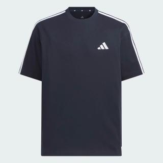 【adidas 愛迪達】Es+ 3s S/S Tee 男 T恤 運動上衣 休閒短袖 純棉 深藍(KF3737)
