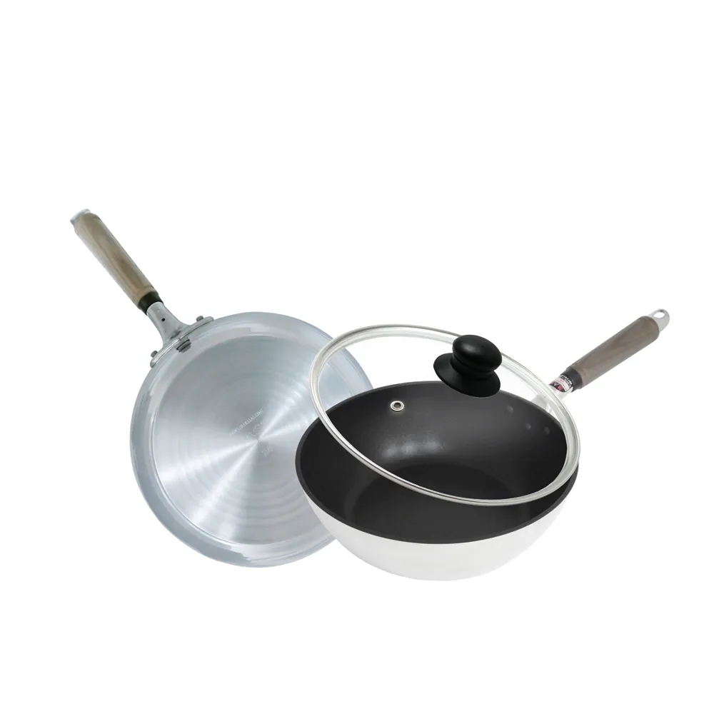 【hokua 北陸鍋具】日本製SenLenFan洗鍊粉絲版輕量不沾深型平底鍋24cm含蓋(可用金屬鏟)